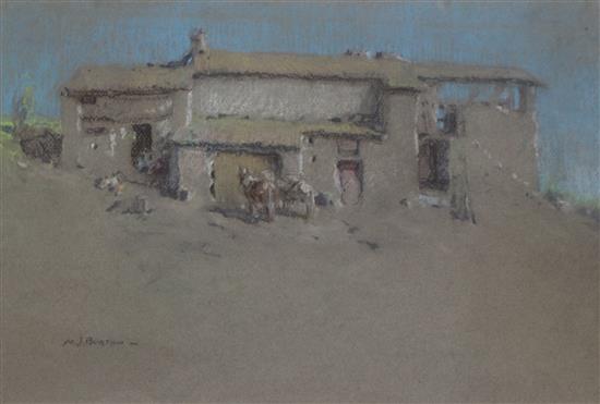 Nancy Jane Burton (1891-1972), pastel, In The Hills, signed, 25 x 36cm